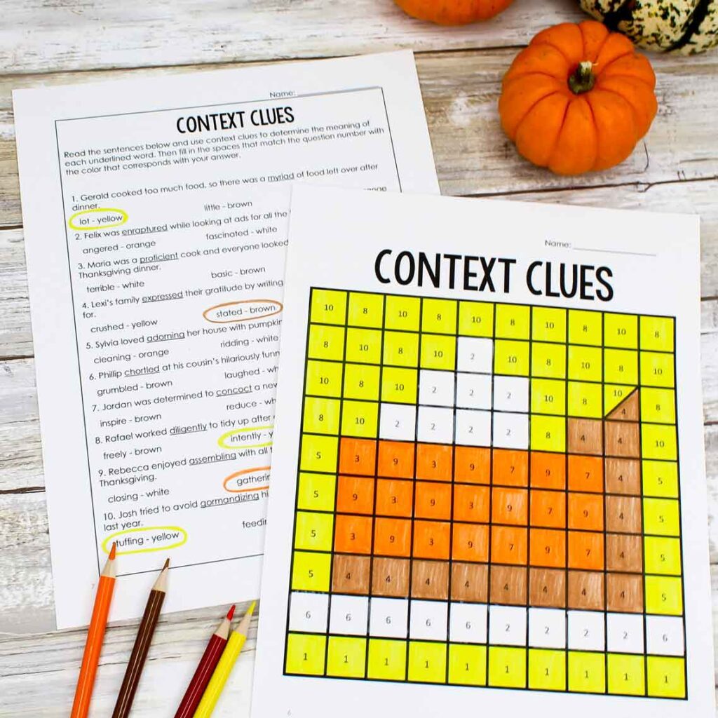 Thanksgiving coloring activities for middle school