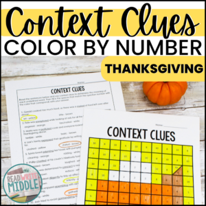 Thanksgiving Context Clues Color By Number
