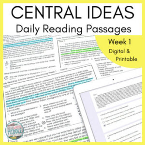 Daily Reading Comprehension Central Ideas and Inferences Week 1