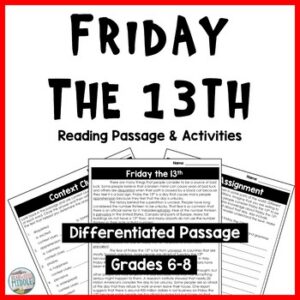 Friday the 13th Differentiated Reading Comprehension Passage