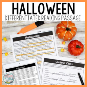 Halloween Differentiated Reading Comprehension Passage Printable & Digital
