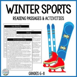 Winter Sports Differentiated Reading Comprehension Passages Printable & Digital
