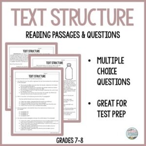 Text Structure Reading Comprehension Passages and Questions Printable & Digital