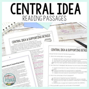 Central Idea Reading Comprehension Passages and Questions Main Idea