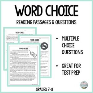 Word Choice Reading Comprehension Passages and Questions