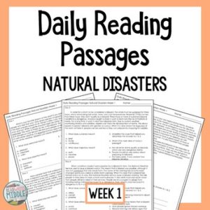 Daily Reading Comprehension Passages & Questions Natural Disasters Week 1