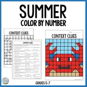 Summer Context Clues Color By Number
