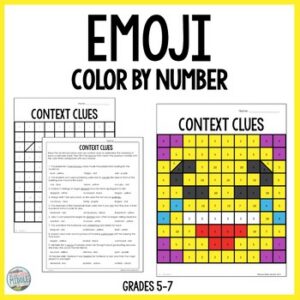 Emoji Context Clues Color By Number