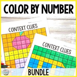 Context Clues Color by Number Worksheets Bundle