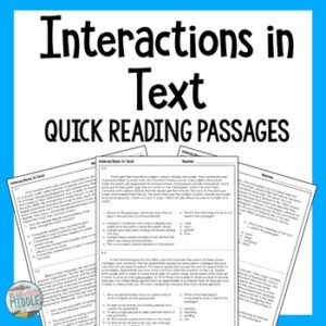 Interactions in Text Reading Comprehension Passages and Questions Quick Reads