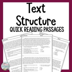 Text Structure Reading Comprehension Passages and Questions Quick Reads