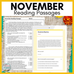 November Reading Comprehension Passages and Questions