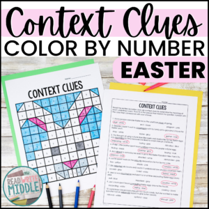 Easter Context Clues Color by Number Worksheets