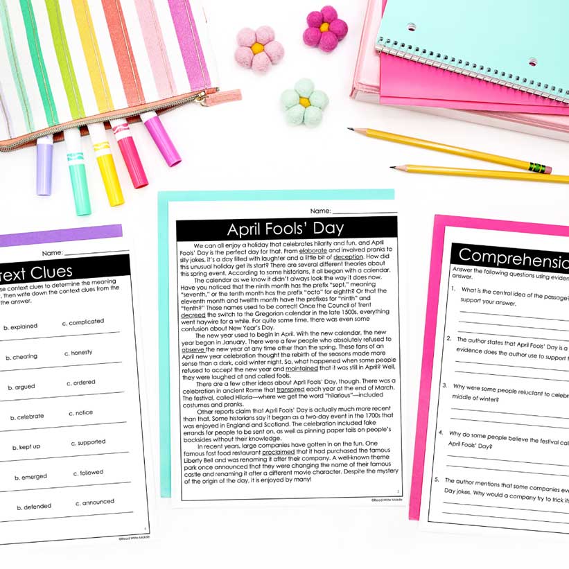 Example of April Fools' Day Reading Passage & Activities
