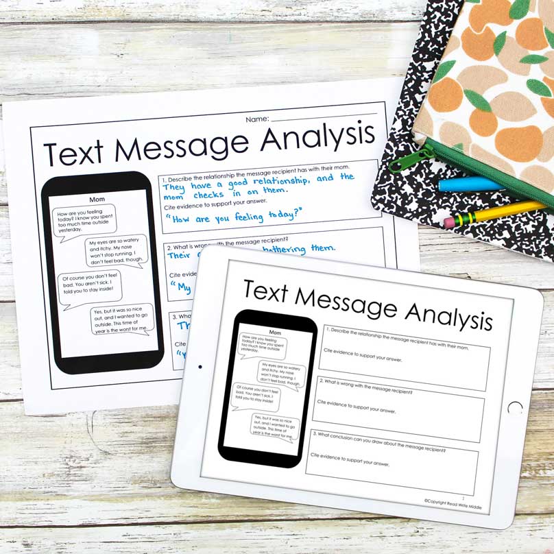 Inference worksheet for middle school