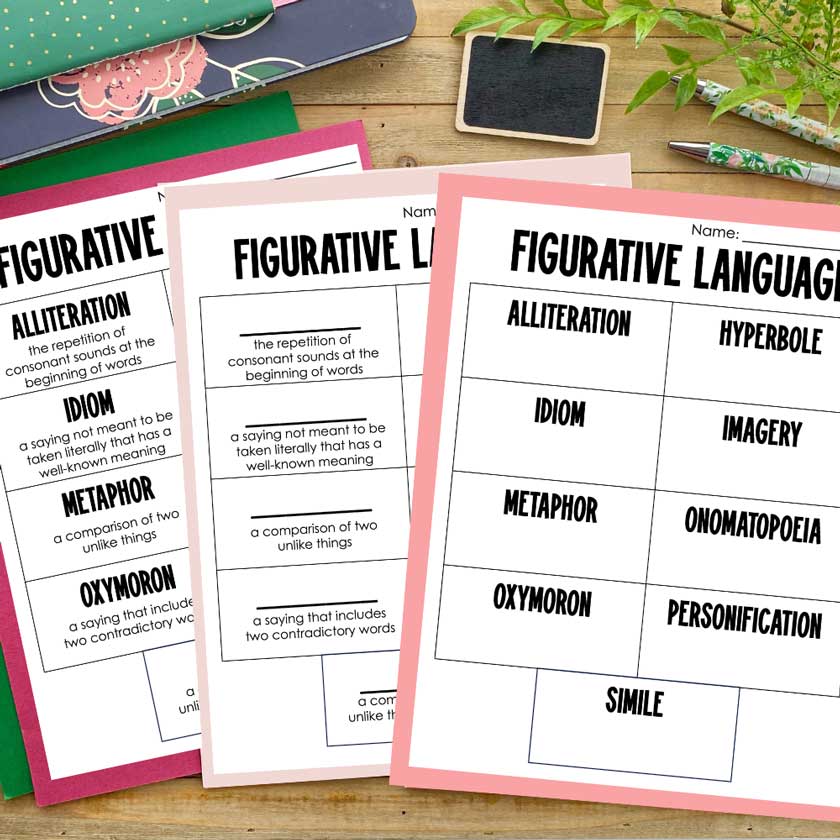 Example of Differentiated Figurative Language Notes