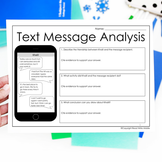 Before winter break activities text message analysis